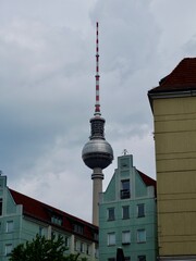 Berlin TV Tower (Fernsehturm Berlin) seen from a boat on the Spree River, Germany © Yaroslav Ivanovych