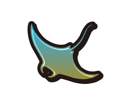 Swimming stingray colorful vector illustration

