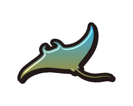 Swimming stingray colorful vector illustration
