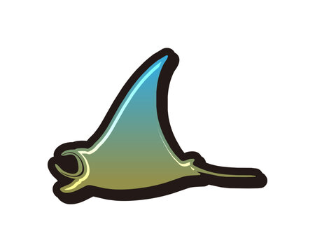 Swimming stingray colorful vector illustration
