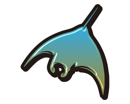 Dynamic manta ray colorful vector illustration
