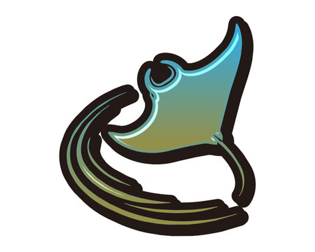 Dynamic manta ray colorful vector illustration
