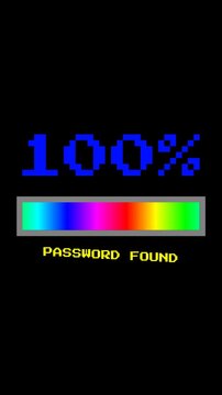 loading bar progress with percentage counter showing the text password found upon completion of the task