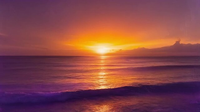 Golden ocean sunset timelapse showing dramatic light rays and changing cloud patterns over sea