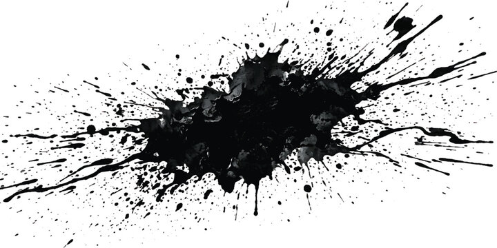 Paint stains black blotch background. Grunge Design Element. Brush Strokes. Vector illustration