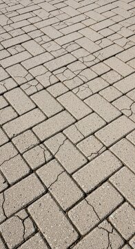 Textured rectangular concrete pavers laid tightly together creating a durable herringbone pattern walkway surface for garden landscaping design, walkway, pattern, landscaping