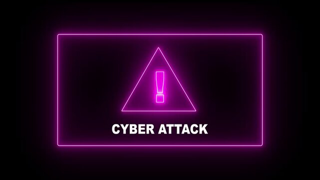 cyber attack warning alert System Virus hack security breach computer hacking warning message hacked. Hacker attack. Intrusion, cyber security, satellite out of control. 4K Program interface message.