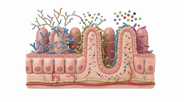 Mechanism of nutrient absorption across the intestinal epithelium