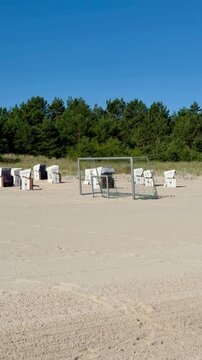 The coastline with sandy beaches near Herinsdorf, Germany