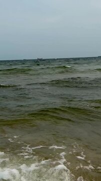 Baltic Sea waves on the Polish coast