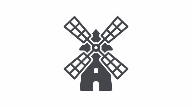 Windmill Icon Graphic Design Element.