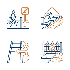 Obraz premium Warning signs for restricted areas.