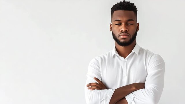Young man serious face portrait