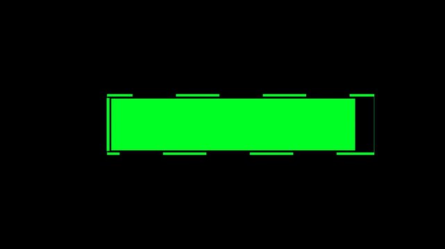 Modern green broadcast caption frame with smooth animated border for titles, presentations, broadcasts, interviews, and professional media projects. Reusable overlay with alpha channel