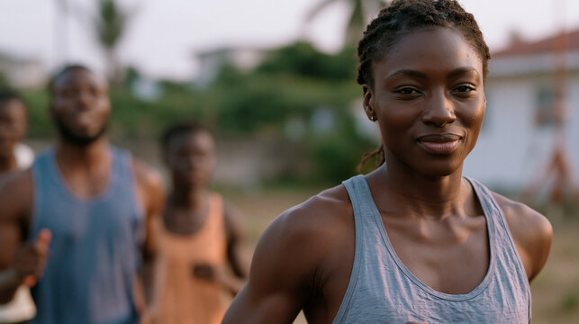 Ghanaian track coach running beside her athletes at six in the morning not because the schedule demands it but because the ritual itself has become the reward her training log