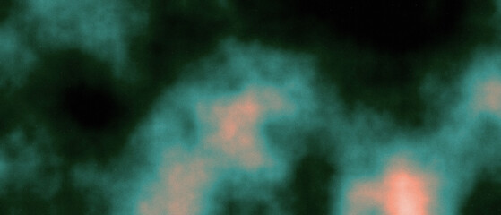 Dark green and teal abstract nebula with subtle orange glow and tiny white speckles creating a cosmic atmosphere © Mr. Stocker