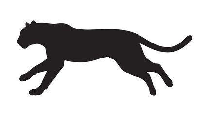 Running cheetah silhouette against a white background © Rajia