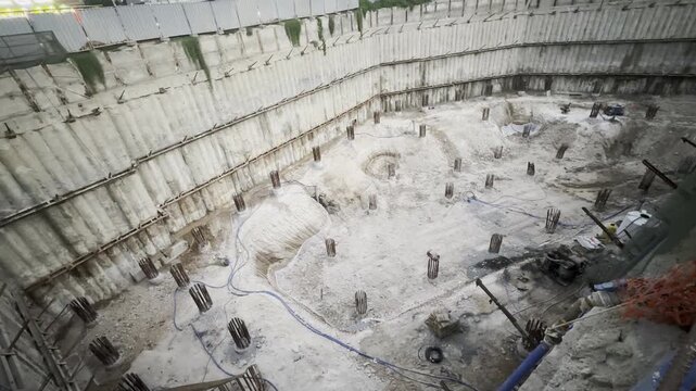 Construction site excavation and foundation work in Dubai