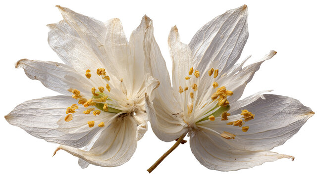 Herbarium style flower label, botanical illustration, PNG, isolated on transparent background