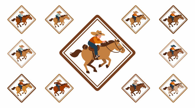 cowboy riding horse western pattern
