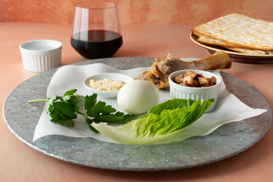 A view of a seder meal.