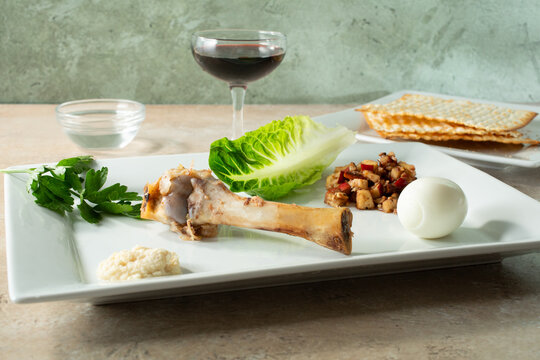 A view of a seder meal.
