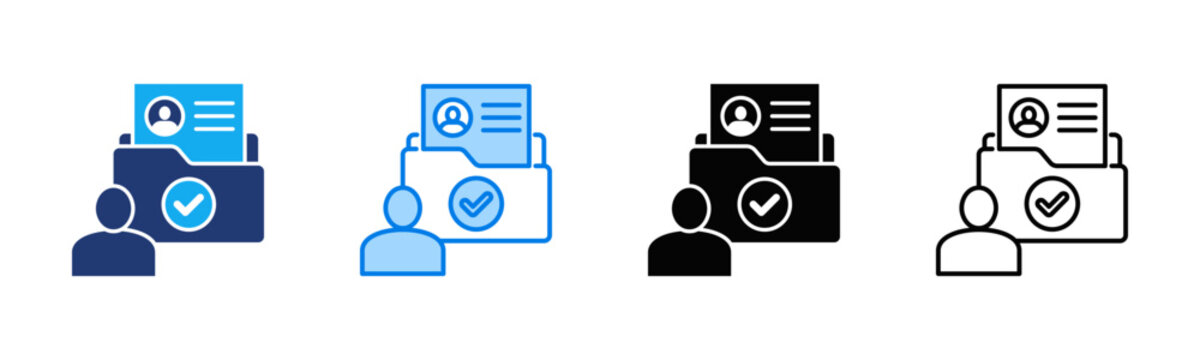 Employee File Icon sheet multiple style collection
