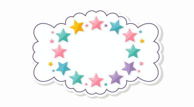 colorful star sticker frame