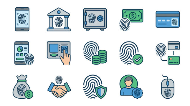 Financial icons for business and banking.