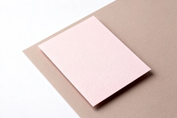 Fototapeta premium Minimalist Pink Card on Brown Paper