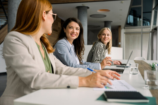 Business team collaborating in a modern office setting