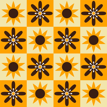 vector seamless pattern with flowers, suitable for wallpaper, backdrop, textile design, packaging design