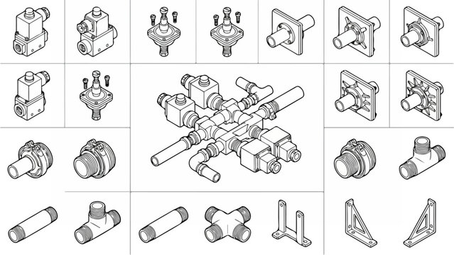 Collection of various metal fasteners.