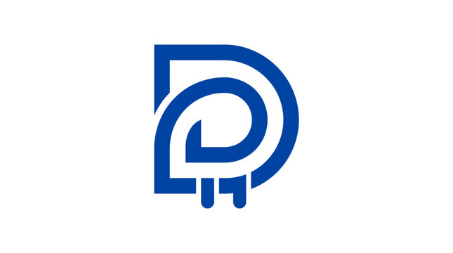Creative blue letter D logo for digital tech startups.
