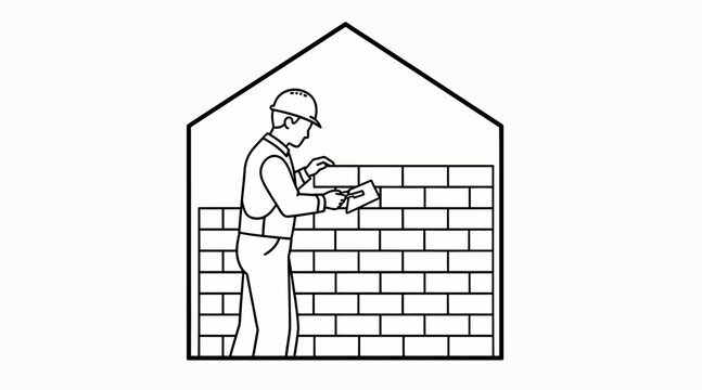 construction worker building house