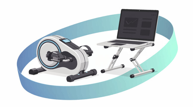 Cycling Computer Stand: Fitness Bike & Laptop Desk Concept