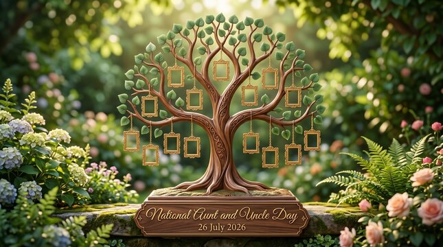 Family tree, genealogy, ancestry illustration, family history, tree with photos