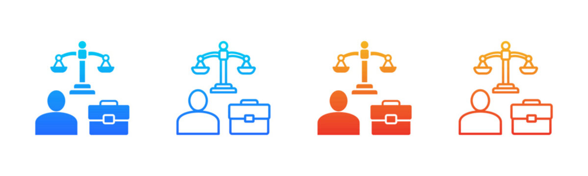 Employment Law Icon sheet multiple style collection