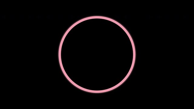 Pink countdown numbers with circular timer ring, transparent background animation