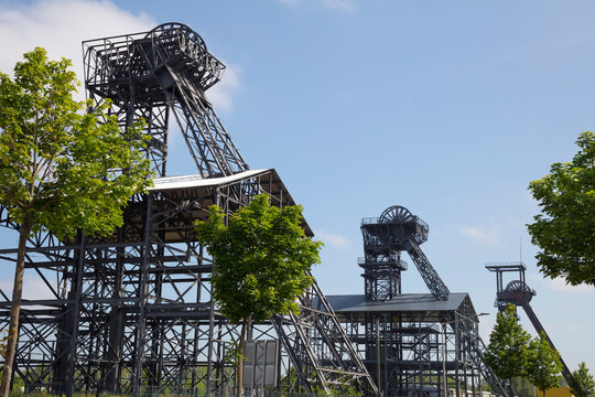 Germany, North Rhine-Westphalia, Hamm, Shafts of Radbod coal mine