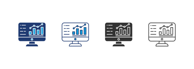Fototapeta premium Stock Exchange Icon Set Multiple Style Collection