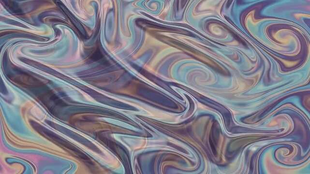 Swirling iridescent holographic liquid colors morphing in motion