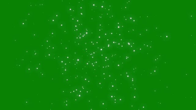 White glowing sparkle stars line animation, magical fairy dust glitter trail, particle twinkle effect, curved glowing star burst, fantasy light overlay, green screen chroma key motion graphics , 4k