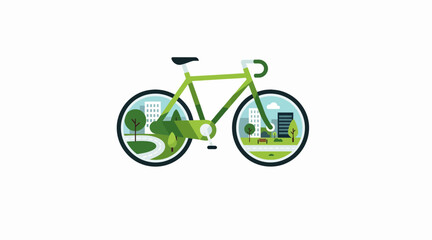 Fototapeta premium eco friendly transportation, green bike