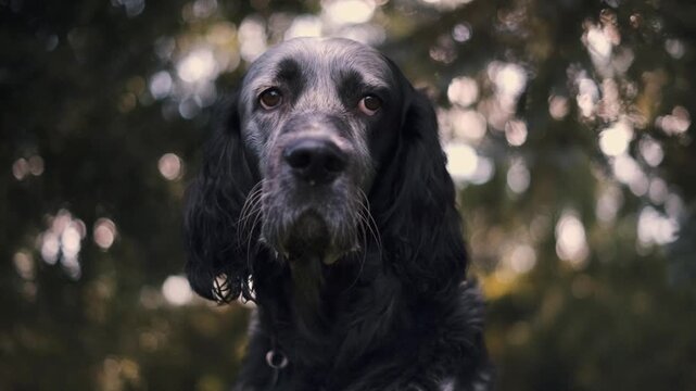 Portrait of a black dog