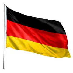 German png flag waving sticker, national symbol, transparent background © Rawpixel.com