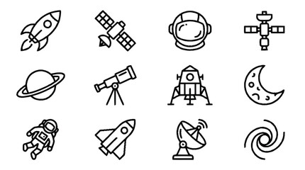 Astronauts explore space with various spacecraft and equipment in orbit around the moon. © nunik