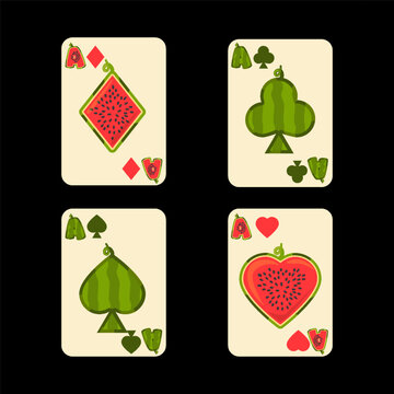 Watermelon Themed Playing Card Suits Set