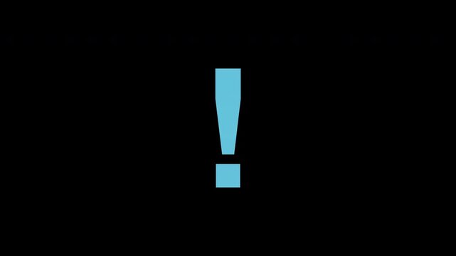 Blue question mark and exclamation mark popping up, transparent background loop animation