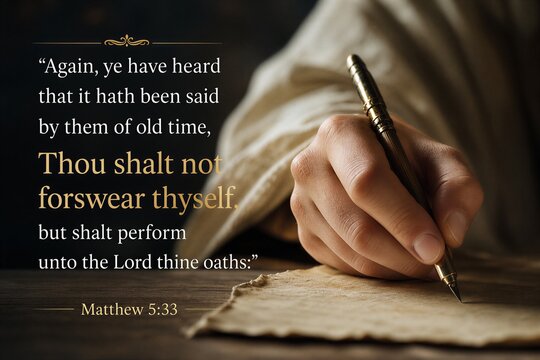 Matthew 5:33 Biblical Verse on Oaths, Promises, Integrity, and Faithfulness to God